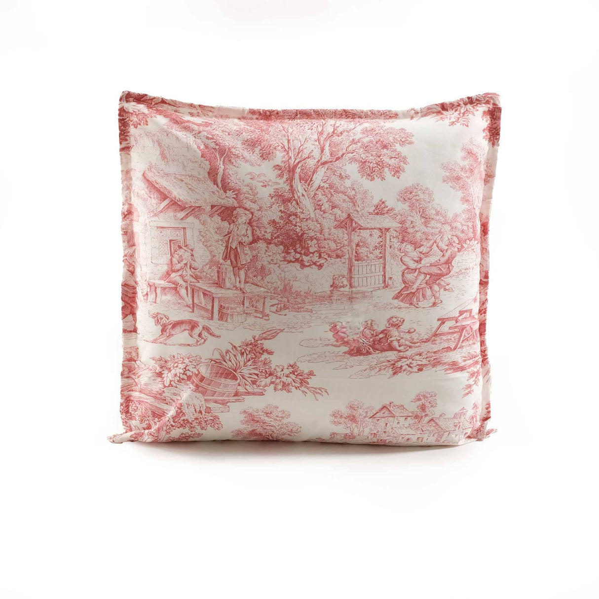 Cuscino d'Arredo a Stampa Toile de Jouy - Jouy Cuscini Arredo Lisola Rosso
