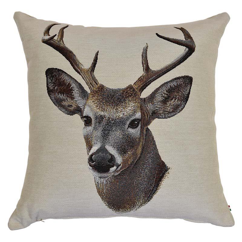 Cuscino in Cotone con Fantasia Stampata - Stag Cuscino Daunex Beige