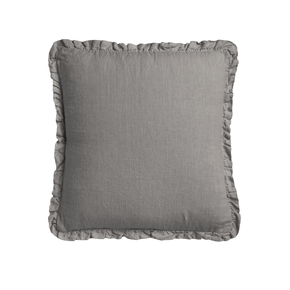 Cuscino in Puro Lino Stonewashed Tinta Unita con Balza - River Cuscini Arredo Lisola Baguio