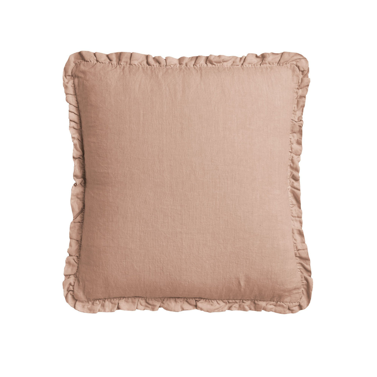 Cuscino in Puro Lino Stonewashed Tinta Unita con Balza - River Cuscini Arredo Lisola Incenso