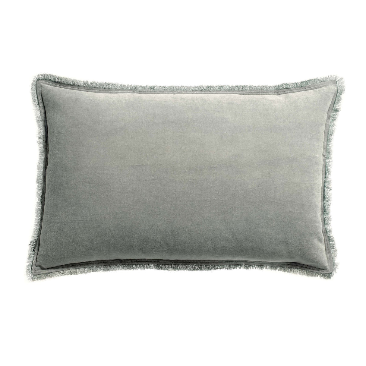 Cuscino in Puro Cotone Vellutato a Frange Tinta Unita - Fara Cuscino Vivaraise 40x65 Perla