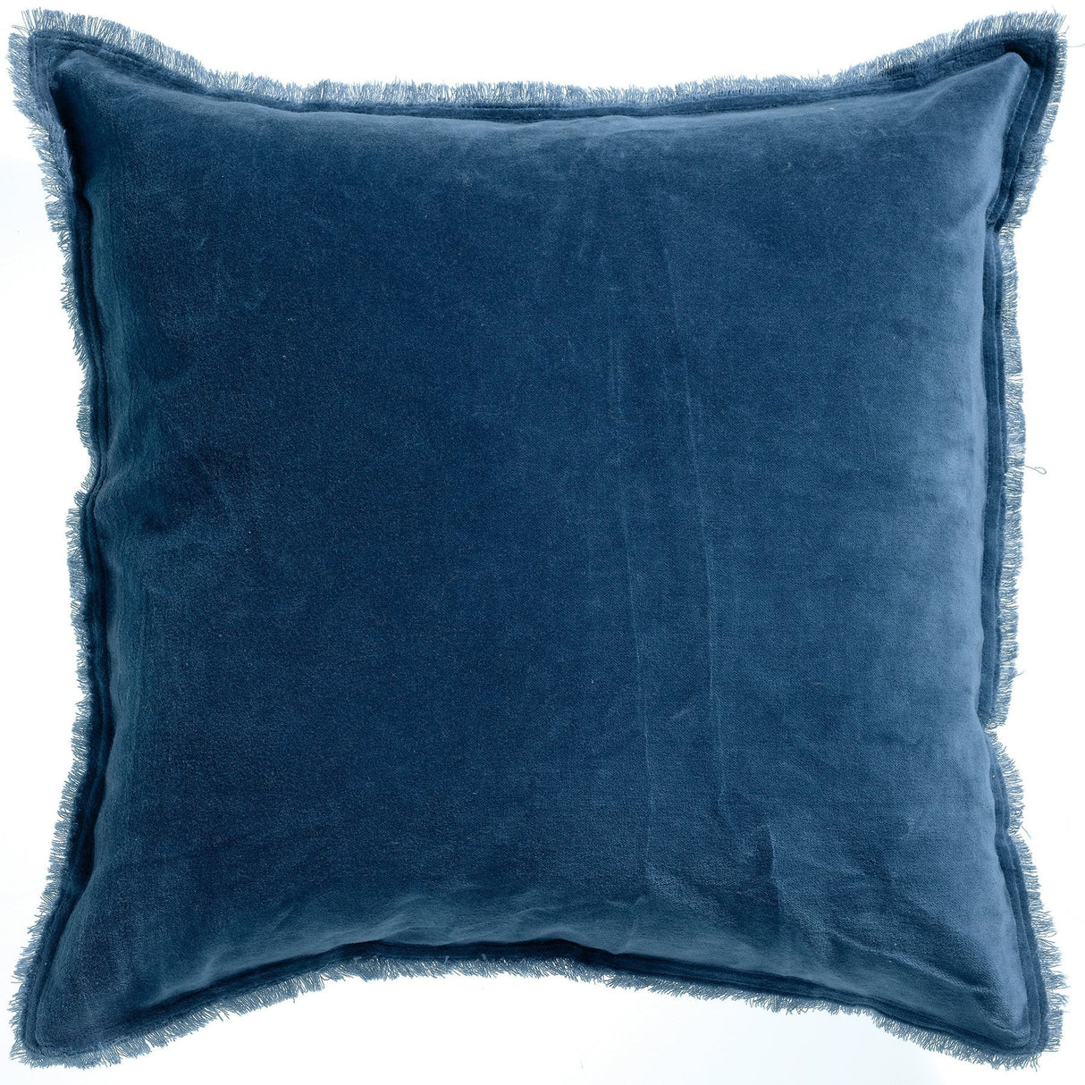 Cuscino in Puro Cotone Vellutato a Frange Tinta Unita - Fara Cuscino Vivaraise 45x45 Touareg