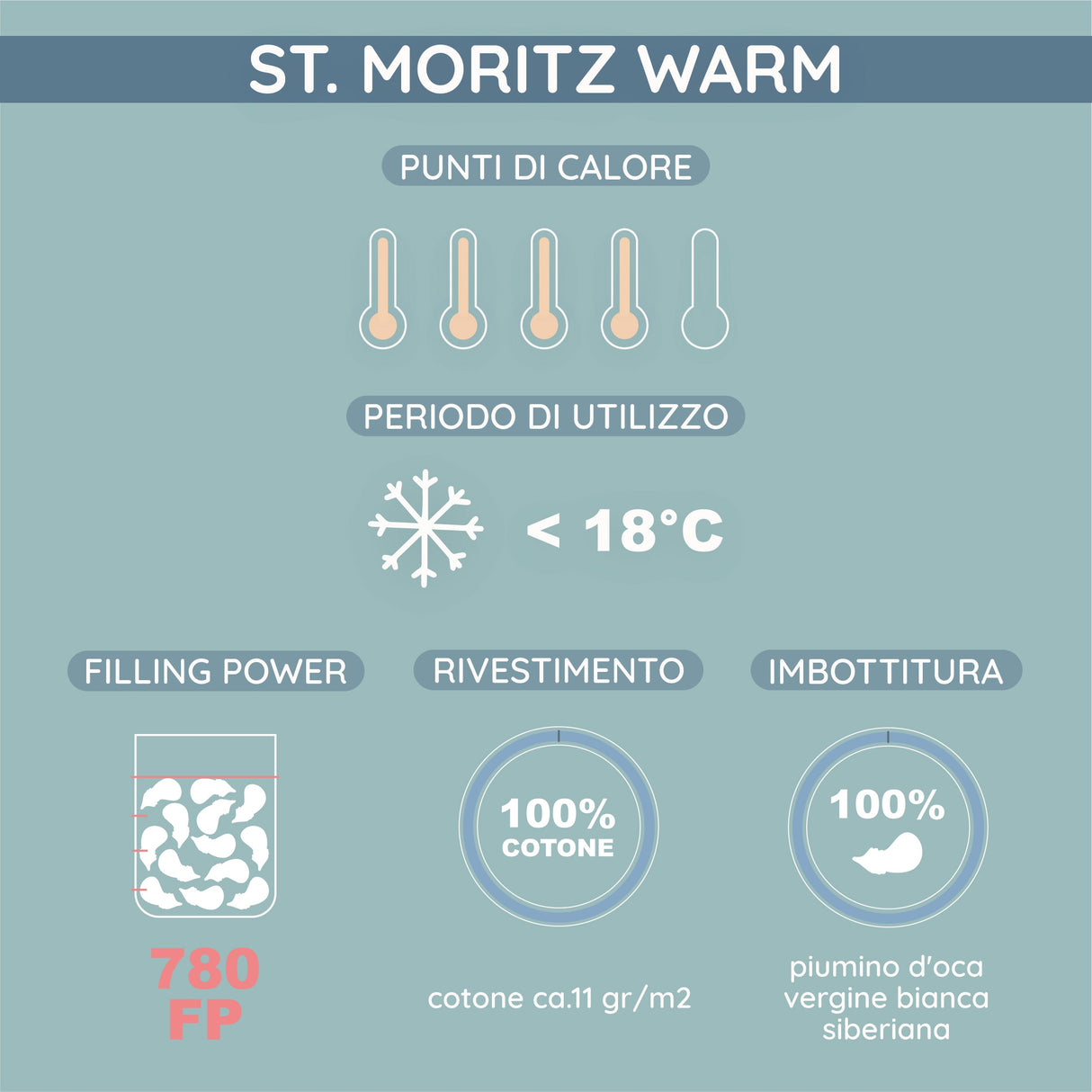 Daunex St.Moritz Piumino Warm Piumino d'oca Daunex