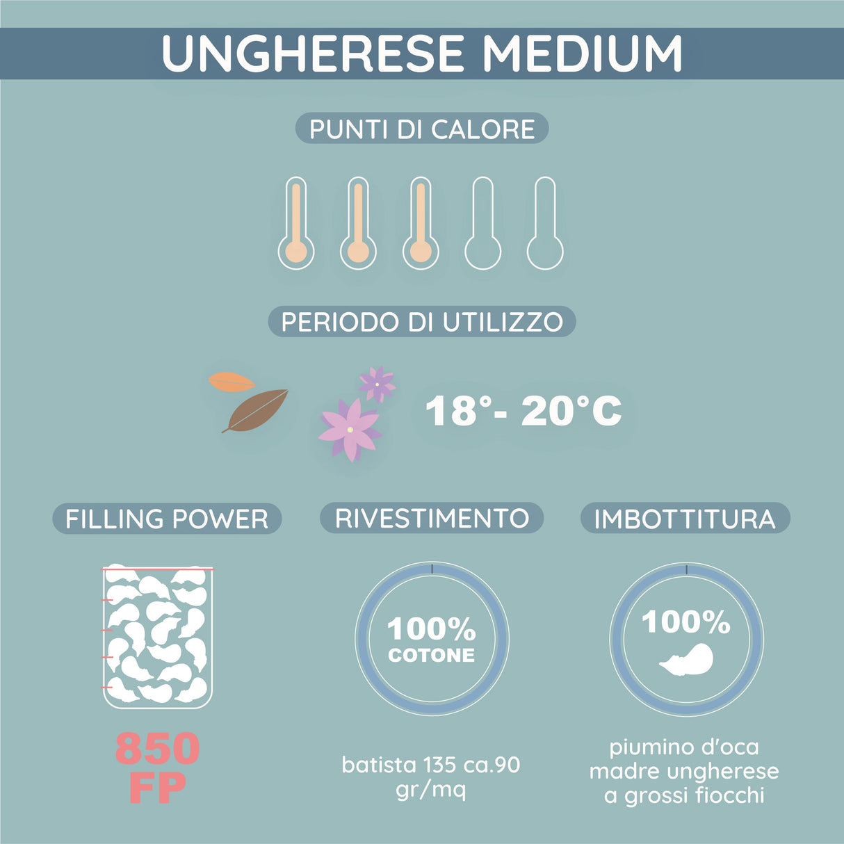 Daunex Ungherese Piumino Medium Piumino d'oca Daunex