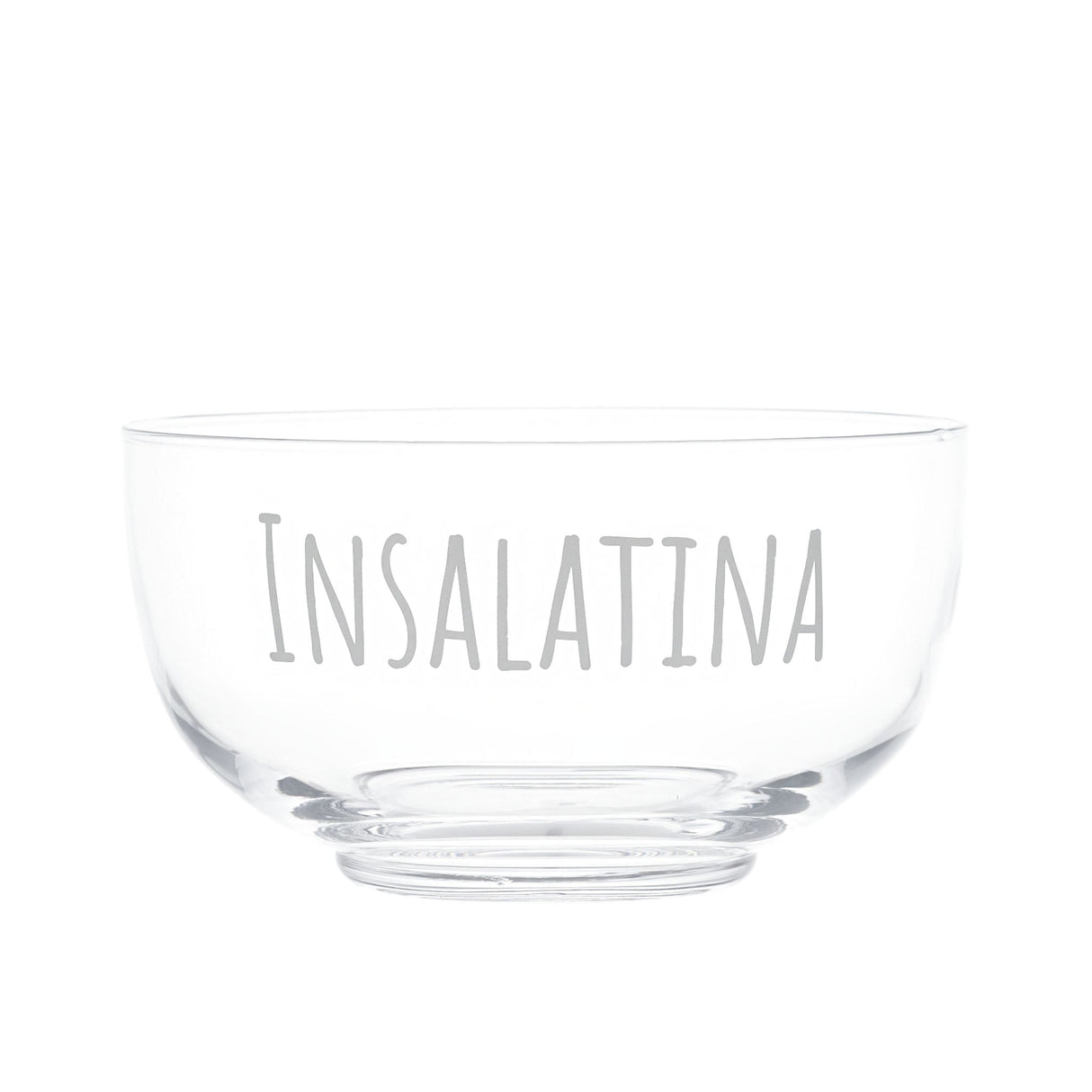 Insalatiera in Vetro Soffiato Serigrafata - Insalatina Insalatiera Simple Day Bianco