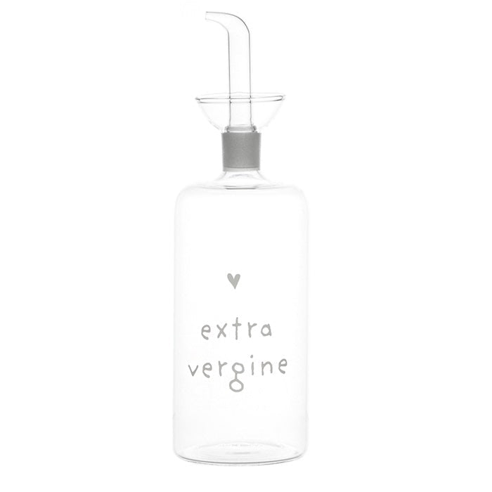 Oliera in Vetro Borosilicato Serigrafata - Extravergine Oliera Simple Day Bianco