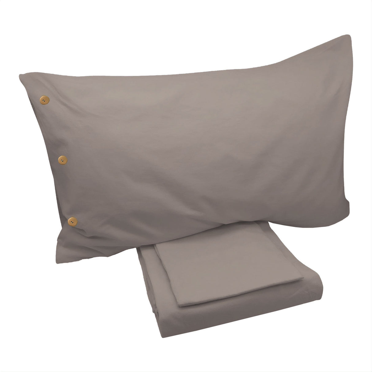 Parure Copripiumino di Cotone StoneWashed No Stiro - Daniel Copripiumino Lisola Singolo Taupe