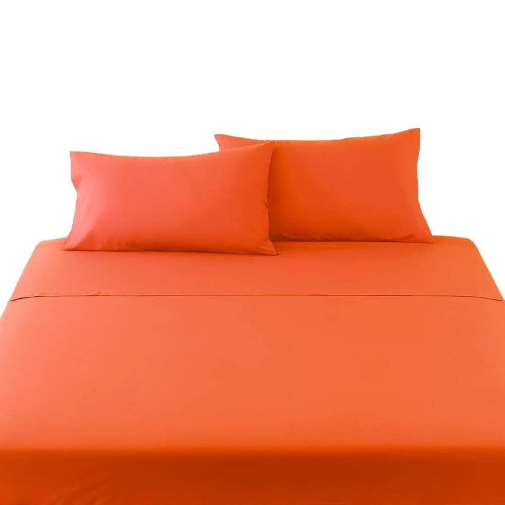 Parure Copripiumino in Puro cotone Tinta Unita - Solari Copripiumino Lisola Singolo Arancio