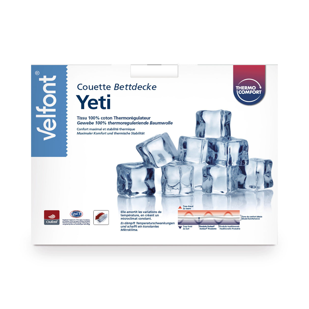 Piumino in puro cotone termoregolatore - Yeti Piumino Velfont Velfont