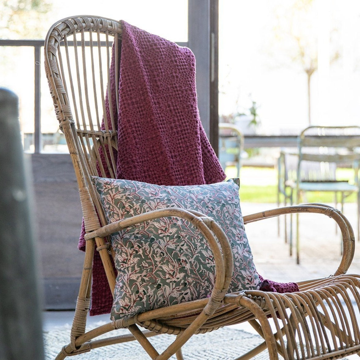 Plaid a Nido D'Ape StoneWashed in Cotone Tinta Unita - Tana Plaid Vivaraise