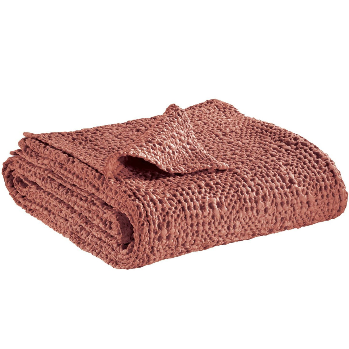 Plaid a Nido D'Ape StoneWashed in Cotone Tinta Unita - Tana Plaid Vivaraise Petalo