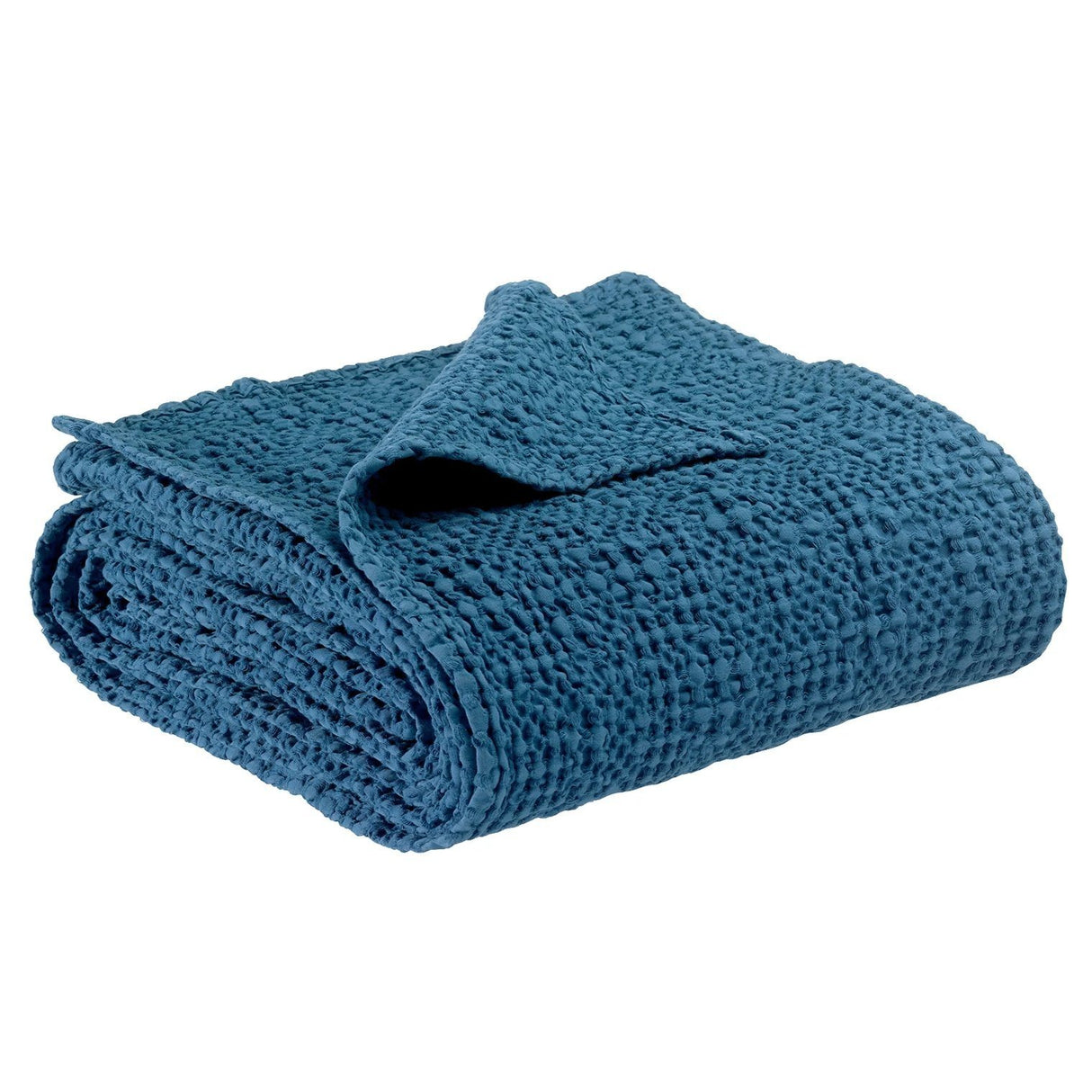 Plaid a Nido D'Ape StoneWashed in Cotone Tinta Unita - Tana Plaid Vivaraise Touareg