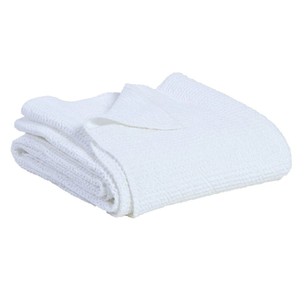 Plaid a Nido D'Ape StoneWashed in Cotone Tinta Unita - Maia Plaid Vivaraise Bianco