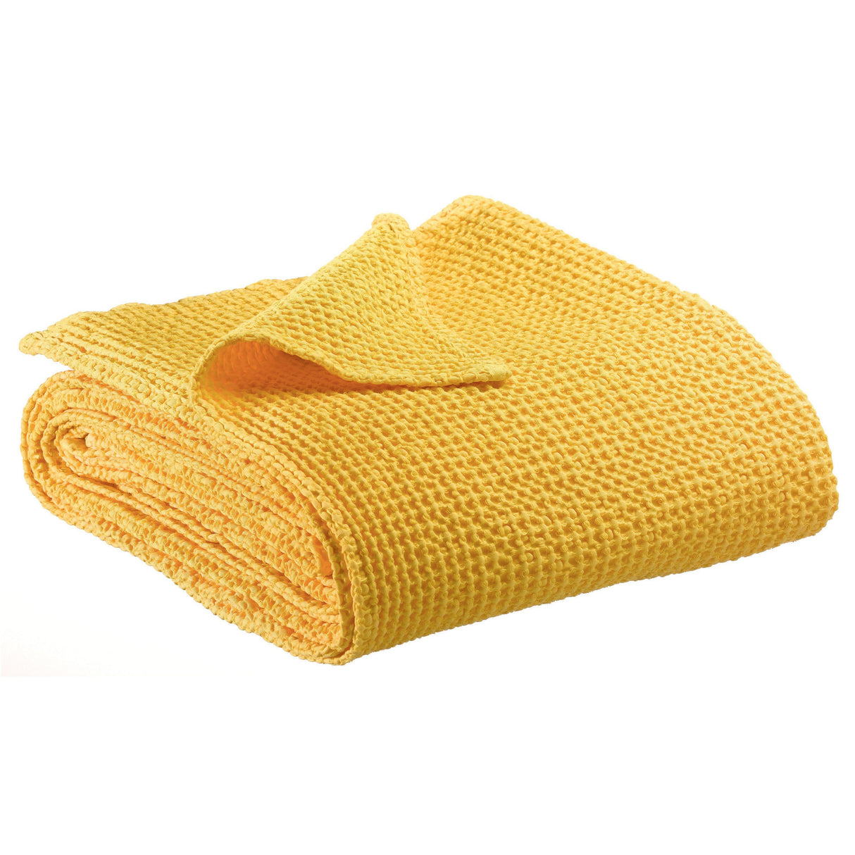 Plaid a Nido D'Ape StoneWashed in Cotone Tinta Unita - Maia Plaid Vivaraise Giallo