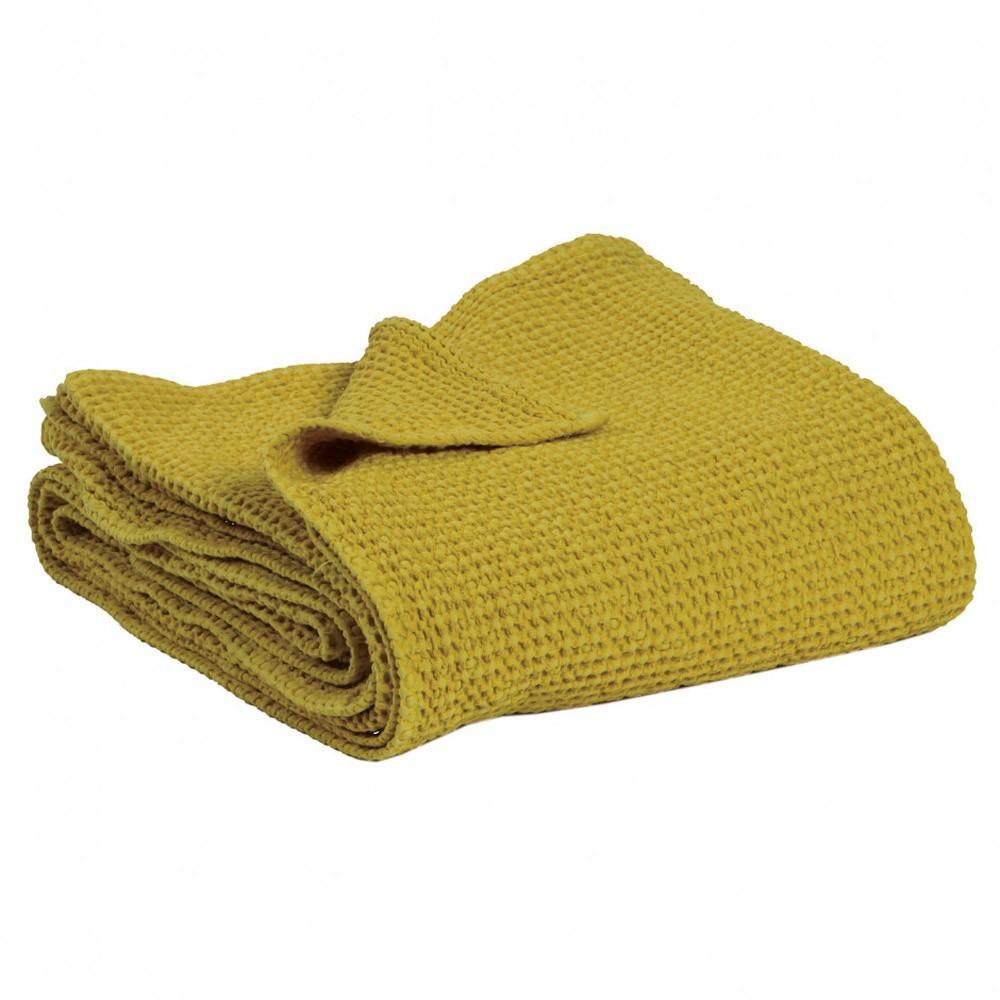 Plaid a Nido D'Ape StoneWashed in Cotone Tinta Unita - Maia Plaid Vivaraise