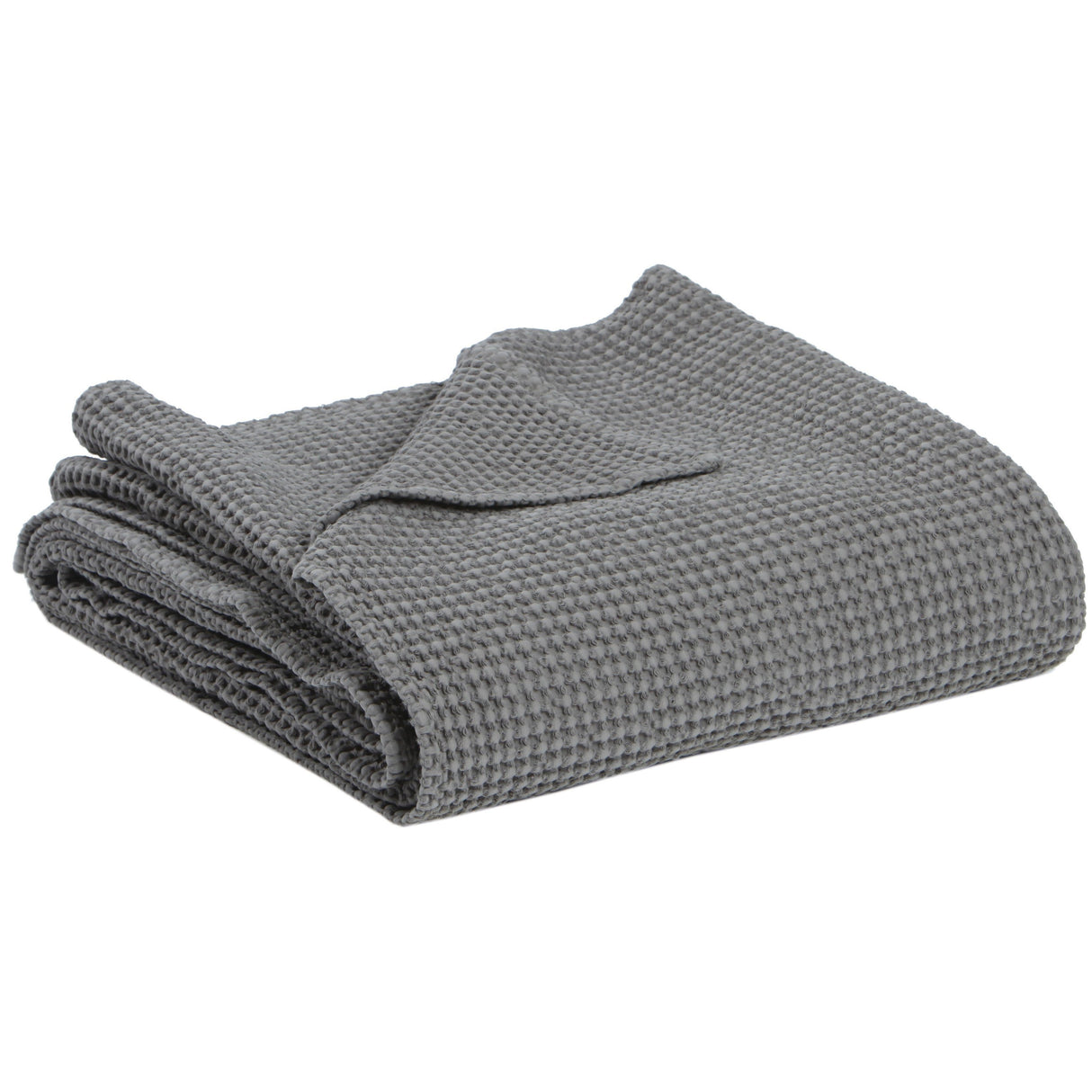 Plaid a Nido D'Ape StoneWashed in Cotone Tinta Unita - Maia Plaid Vivaraise Tortora
