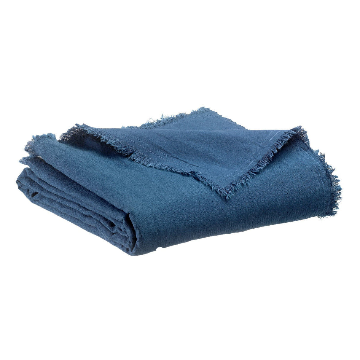 Plaid Reversibile in Puro Cotone e Puro Lino a Frange Tinta Unita - Zeff Nomade Plaid Vivaraise Touareg