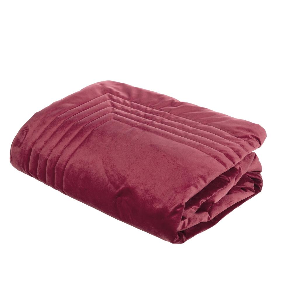 Plaid Trapuntato in Velluto Tinta Unita - Fascino Plaid Fazzini Singolo Bordeaux