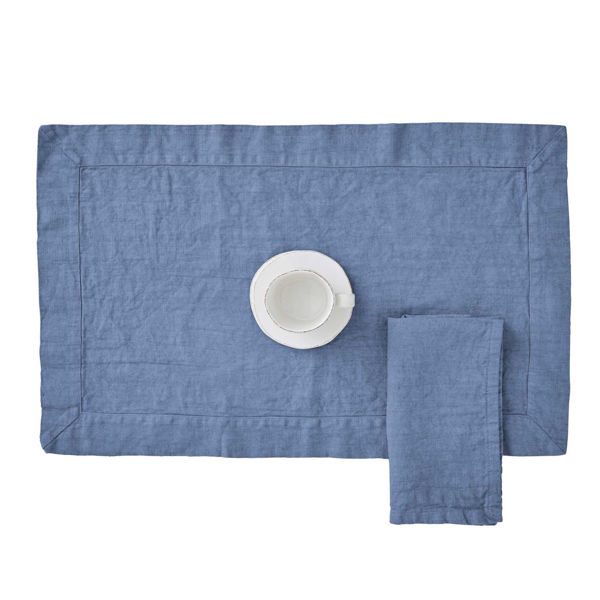 Set 2 Americani in Puro Lino StoneWashed no Stiro - Andromeda Americano Lisola Blu (Lavagna)
