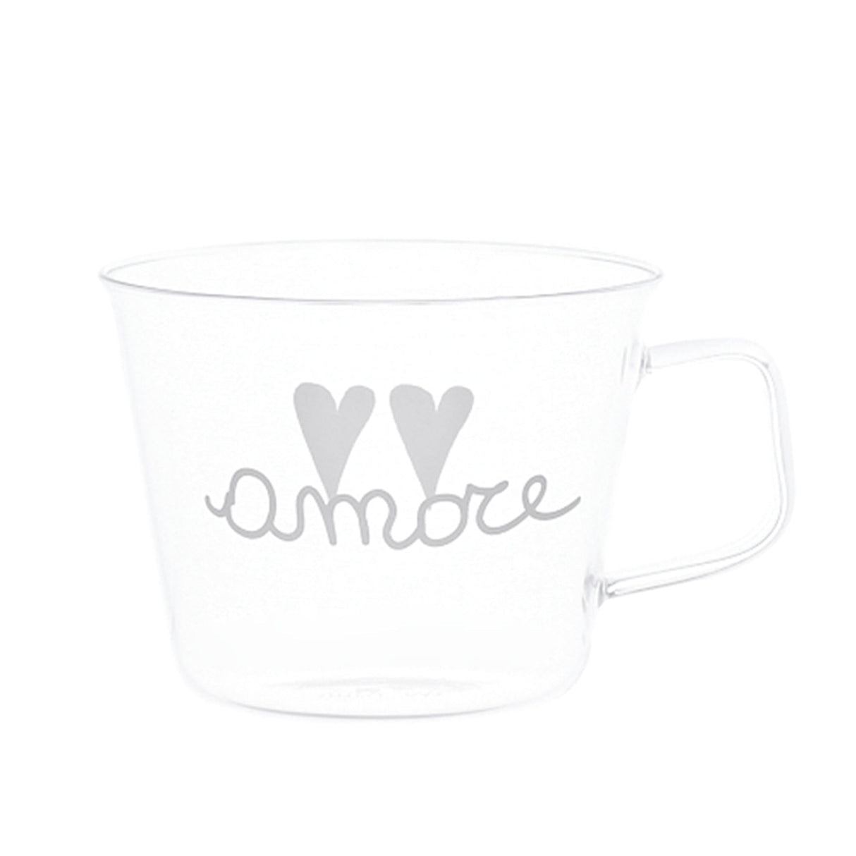 Set 2 Tazze in Vetro Borosilicato Serigrafate - Amore tazze Simple Day