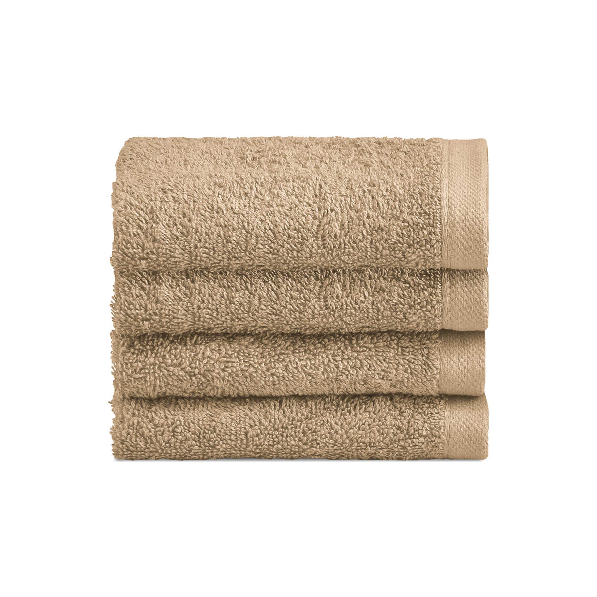 Set 4 Lavette in Spugna di Cotone Tinta Unita - Perla Lavetta Lisola Tortora (Taupe)