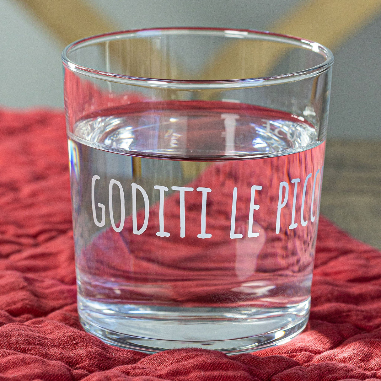 Set 6 Bicchieri Acqua in Vetro Temperato Serigrafati - Le Piccole Cose Bicchieri Simple Day