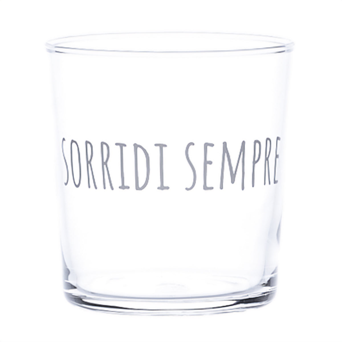 Set 6 Bicchieri Acqua in Vetro Temperato Serigrafati - Sorridi Sempre Bicchieri Simple Day