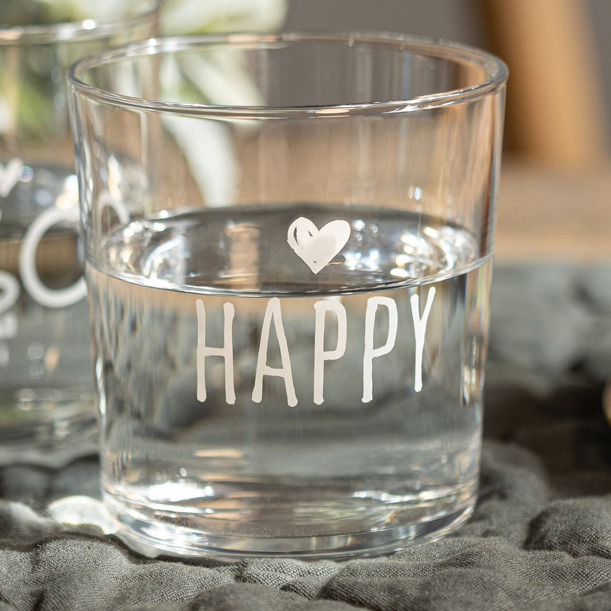 Set 6 Bicchieri Acqua Serigrafati - Happy Bicchieri Simple Day