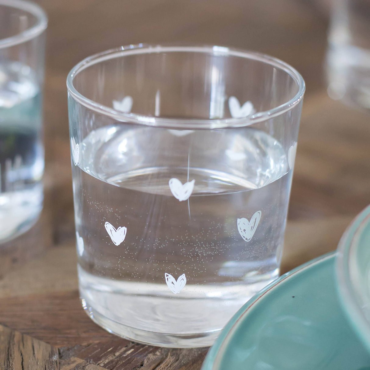 Set 6 Bicchieri Acqua Serigrafati - Tappezzeria Cuori Bicchieri Simple Day