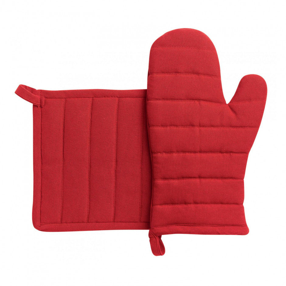 Set Presina e Guanto in Cotone Riciclato - Jona Guanto + presina Winkler Rosso