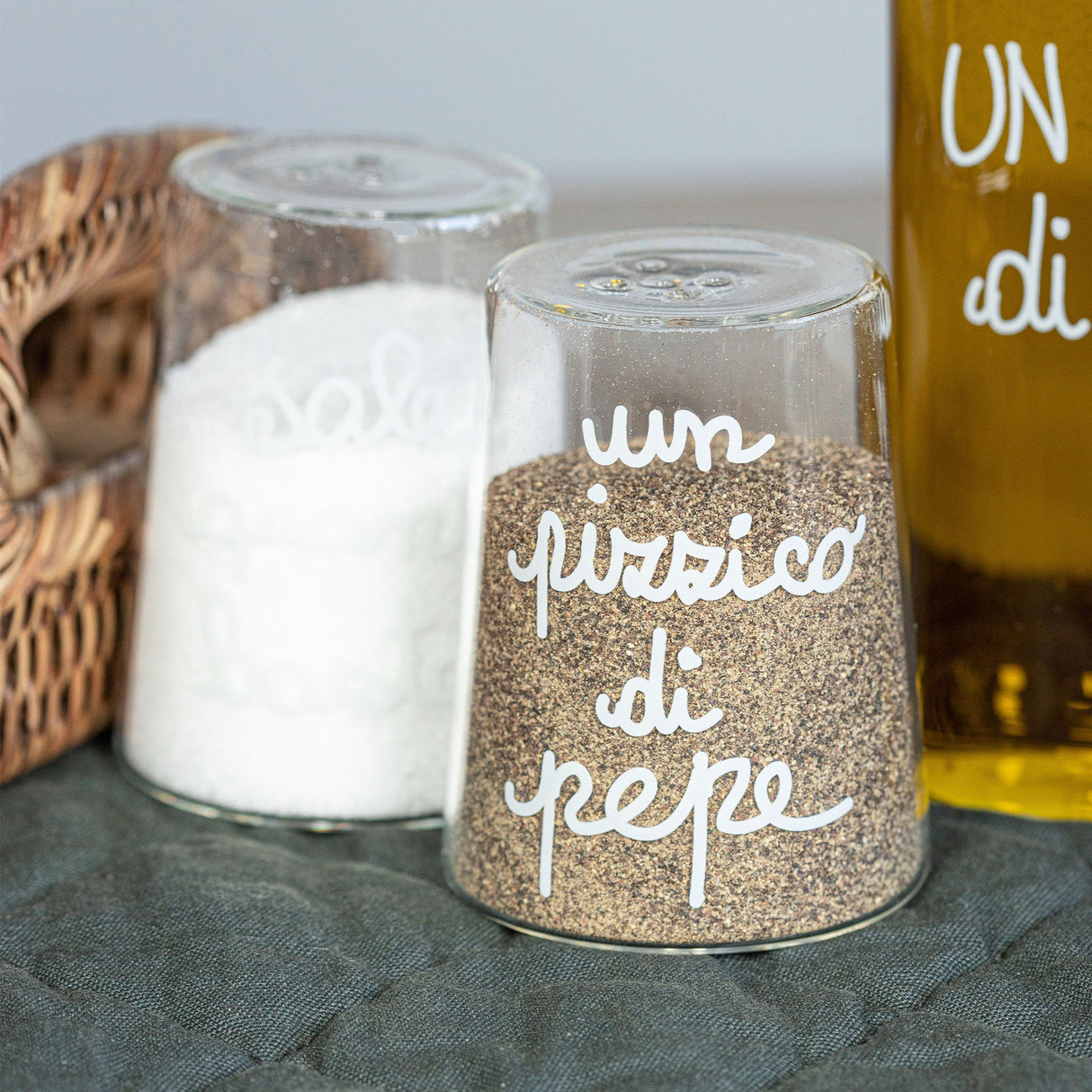 Set Sale e Pepe in Vetro Borosilicato Serigrafato - Sale e Pepe Set Sale Pepe Simple Day