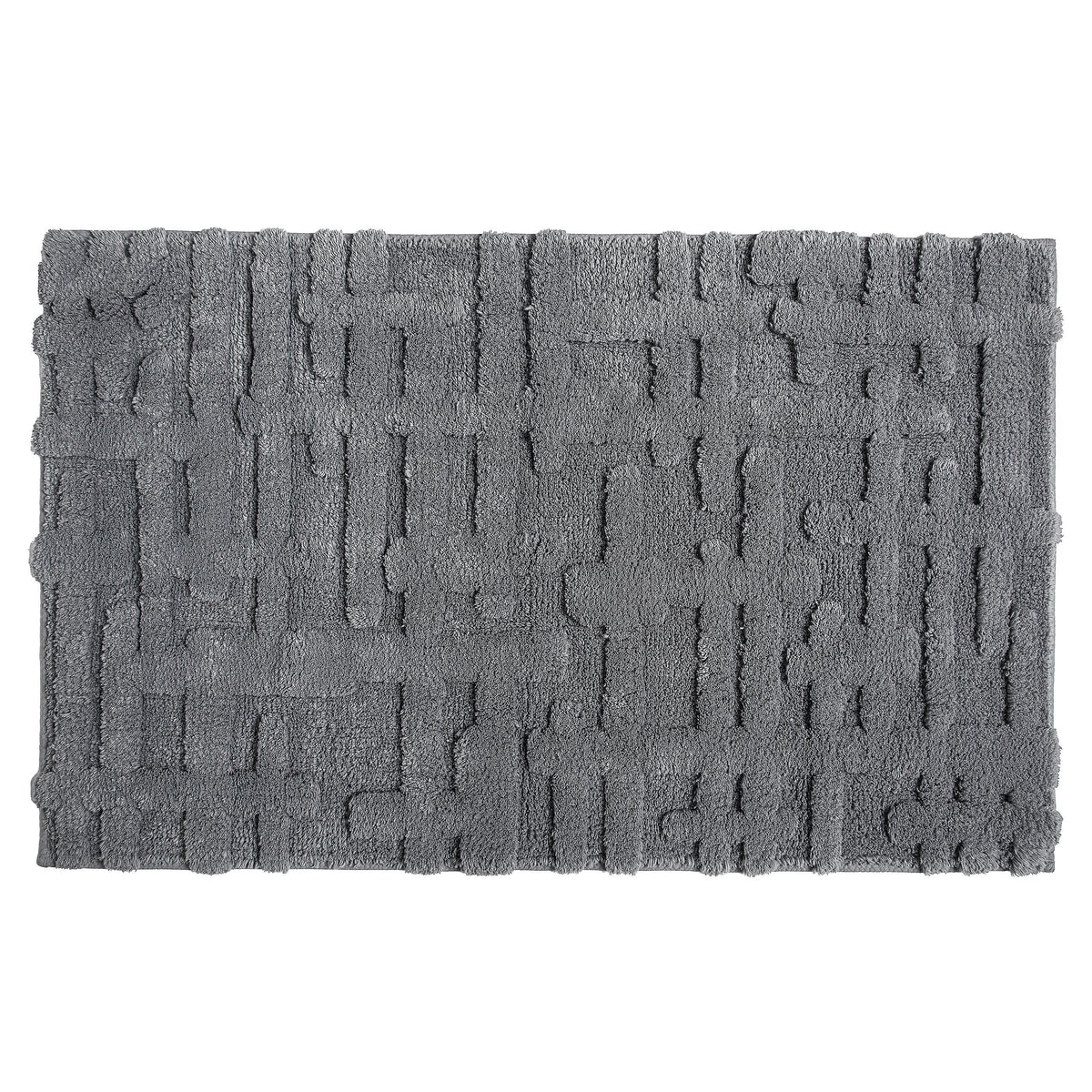 Tappeto in cotone Biologico Motivo Geometrico - Gaufre Tappeto Sorema 50x80 Acciaio