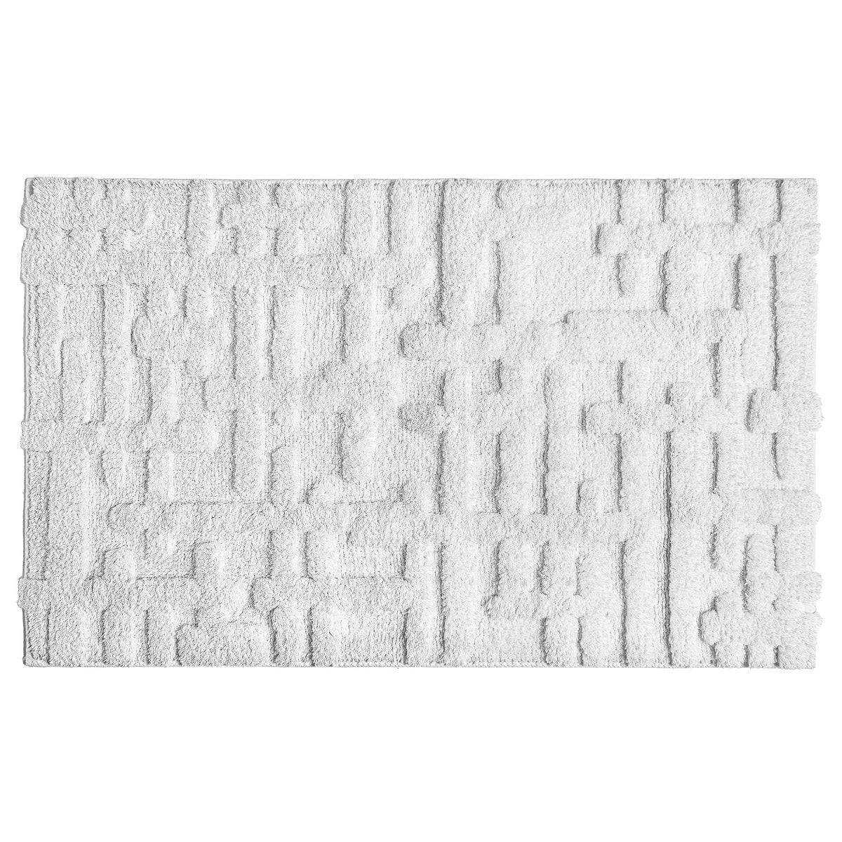 Tappeto in cotone Biologico Motivo Geometrico - Gaufre Tappeto Sorema 50x80 Bianco