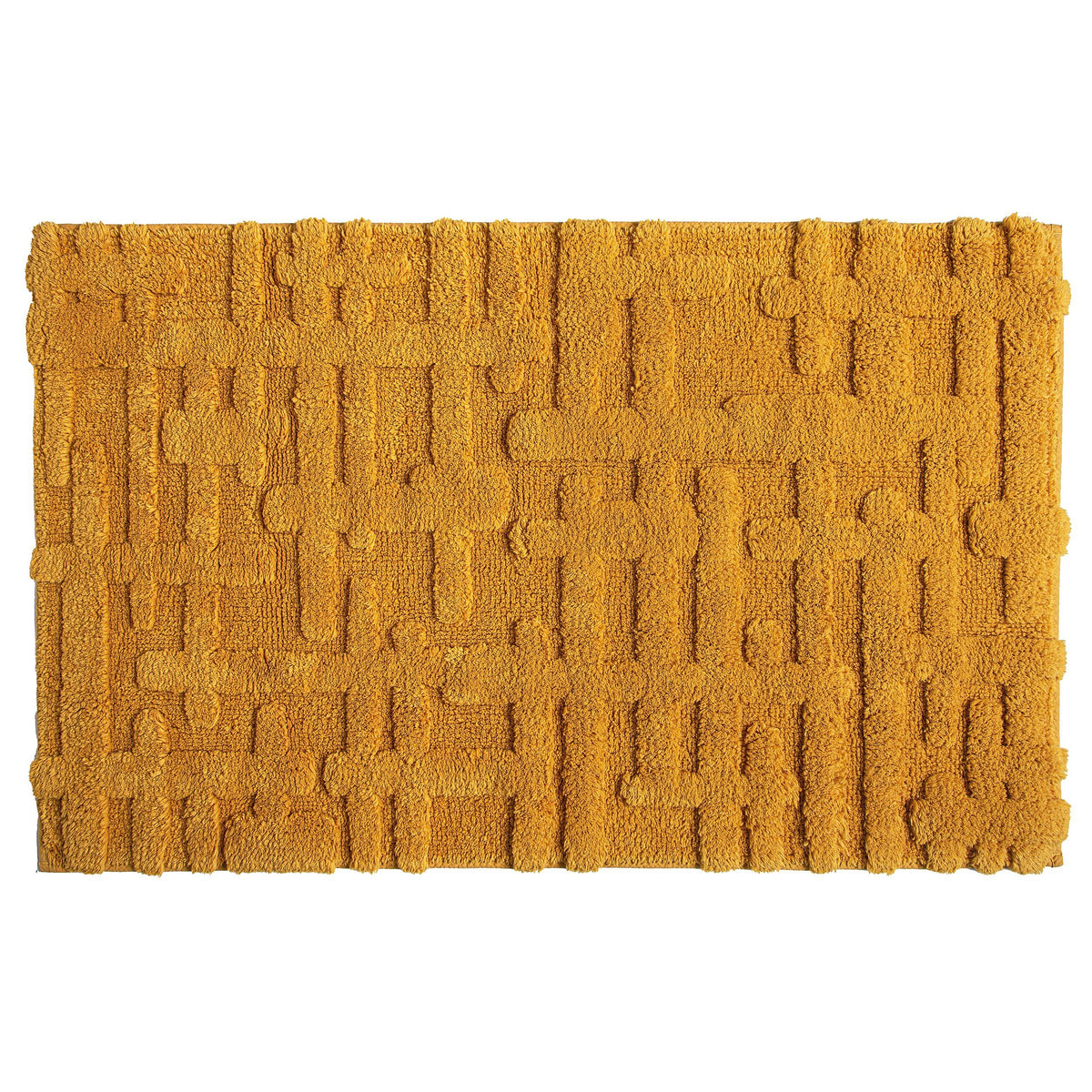 Tappeto in cotone Biologico Motivo Geometrico - Gaufre Tappeto Sorema 50x80 Oro
