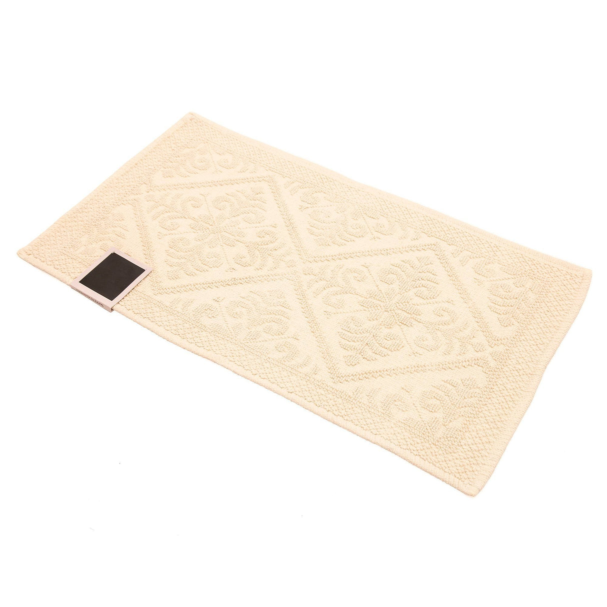 Tappeto in Puro Cotone Stonewashed Jacquard - Kris Tappeto Daunex 50x90 Naturale