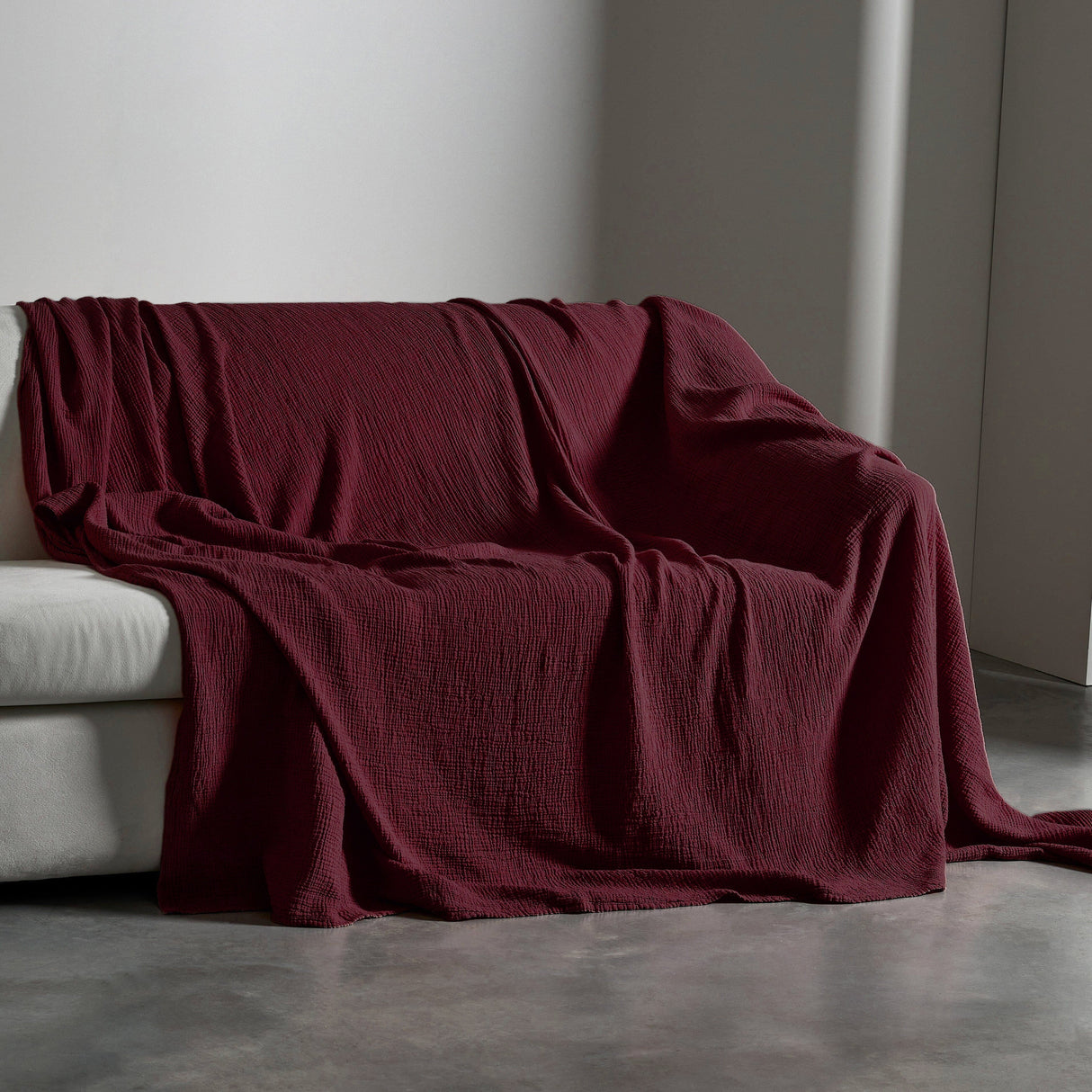 Telo Copritutto in Puro Cotone Jacquard no Stiro - Lasa Telo Copritutto Lisola Matrimoniale Bordeaux