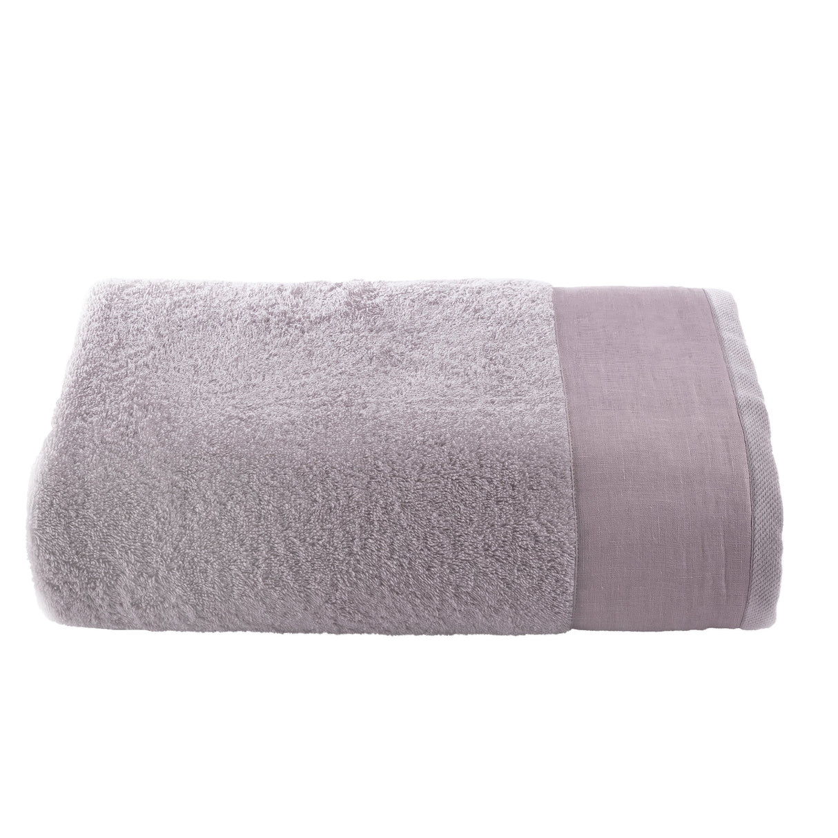 Telo da bagno in Spugna con Balza in Lino StoneWashed - Loira Telo spugna Lisola Rosa (Incenso)
