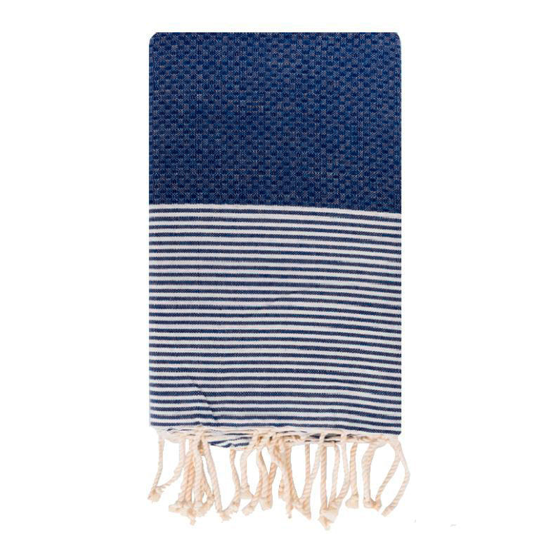 Telo Mare Fouta in Puro Cotone a Righe Strette - Tal Telo Mare Lisola Blu Jeans