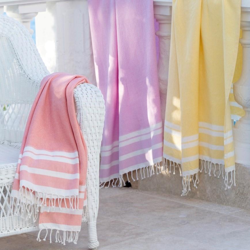 Telo Mare Fouta in Puro Cotone Tinta Unita - NewPort Telo Mare Marinette Saint-Tropez