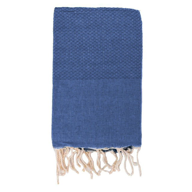 Telo Mare in Fouta di Puro Cotone Tinta Unita - Hammam Telo Mare Lisola Blu Notte
