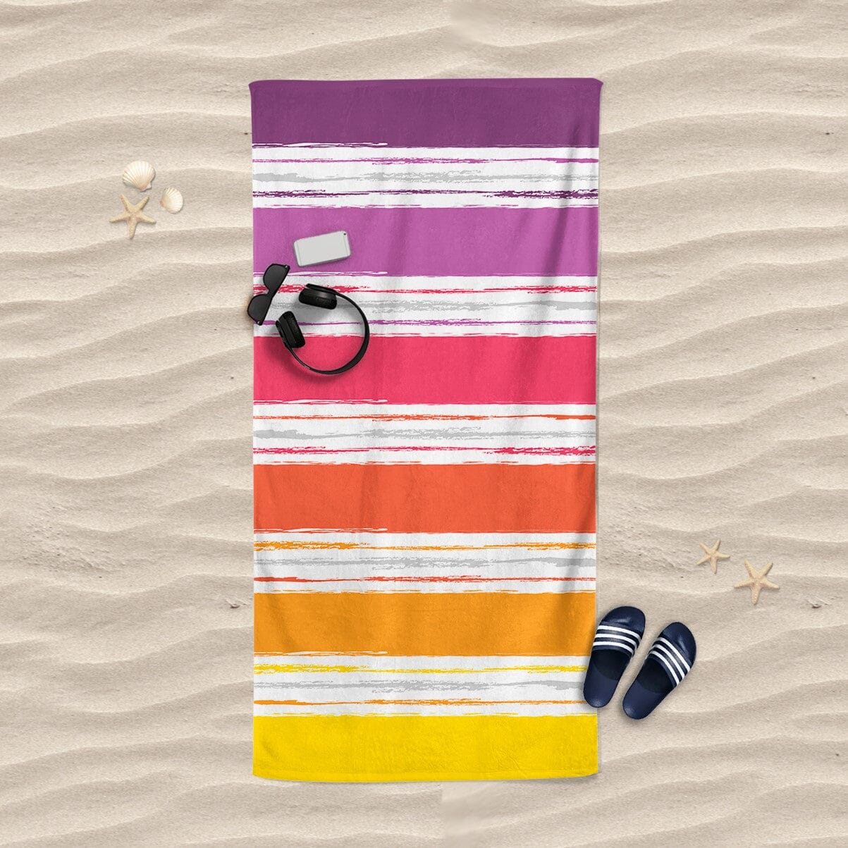 Telo Mare in Puro Cotone Jacquard - Malibù Telo Mare Daunex Rosso/Arancio