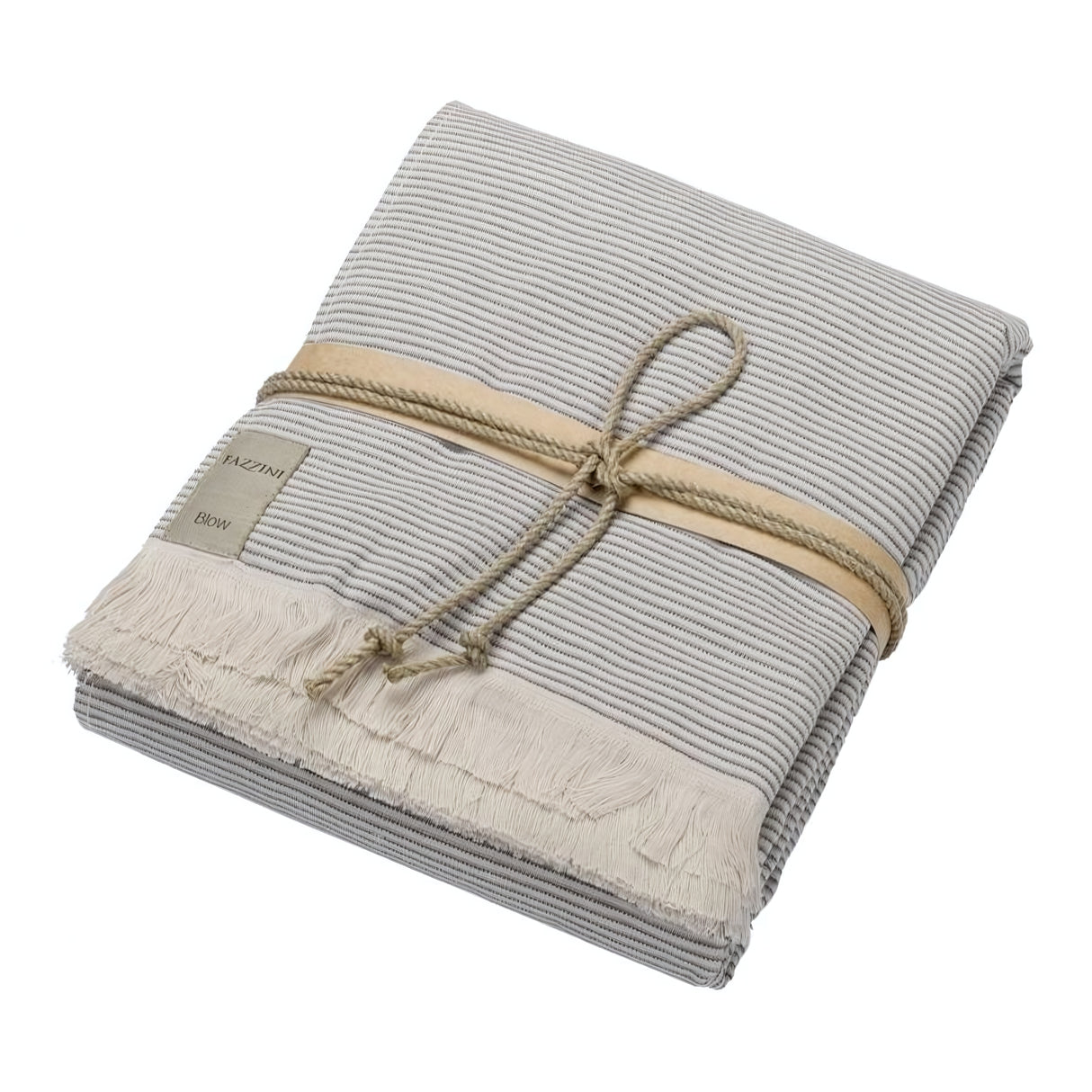 Telo Da Bagno in Spugna di Cotone Jacquard a righe - Stripes Telo spugna Fazzini Grigio