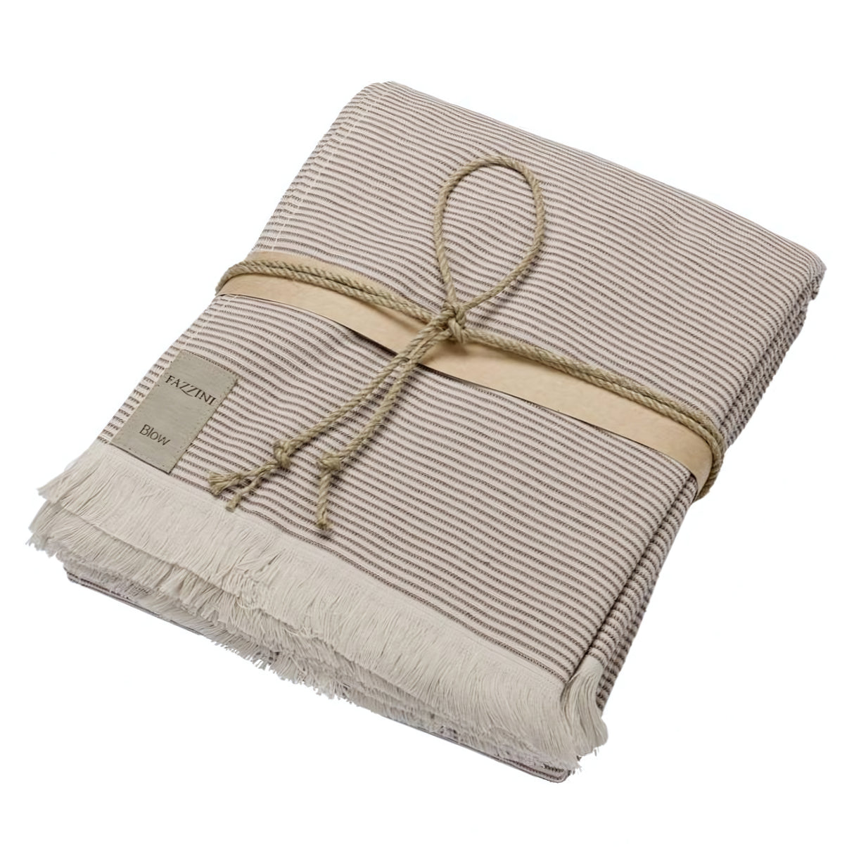 Telo Da Bagno in Spugna di Cotone Jacquard a righe - Stripes Telo spugna Fazzini Naturale