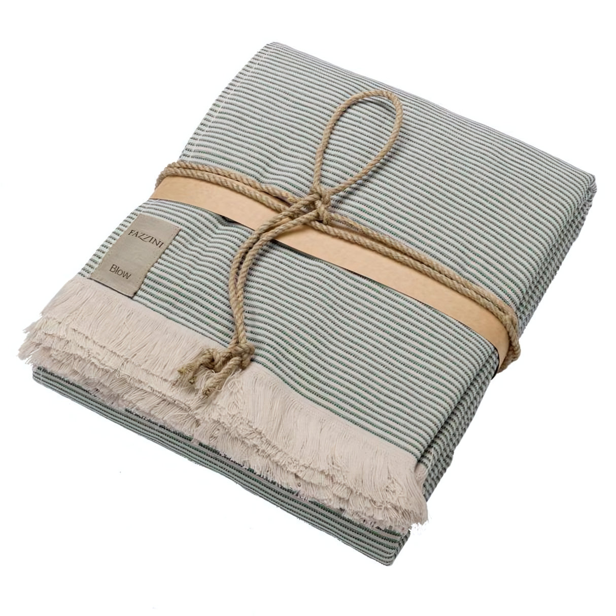 Telo Da Bagno in Spugna di Cotone Jacquard a righe - Stripes Telo spugna Fazzini Verde