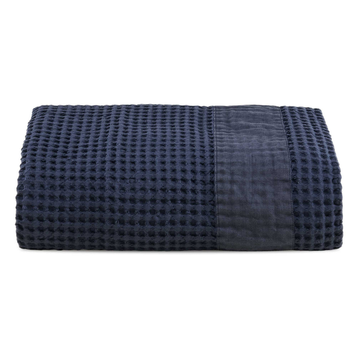 Telo mare XL in Puro Cotone Nido d'ape Stonewashed balza in lino - Palau Telo Mare Lisola Denim