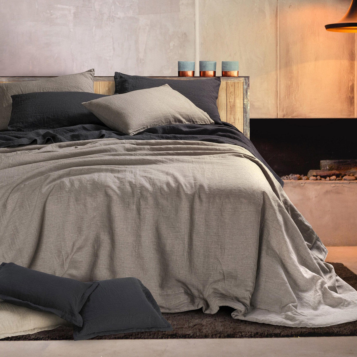 Trapuntino leggero Puro LINO StoneWashed NO Stiro - Luxury Trapuntino Estivo Lisola Stone