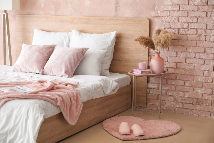 Arredamento moderno rosa cipria