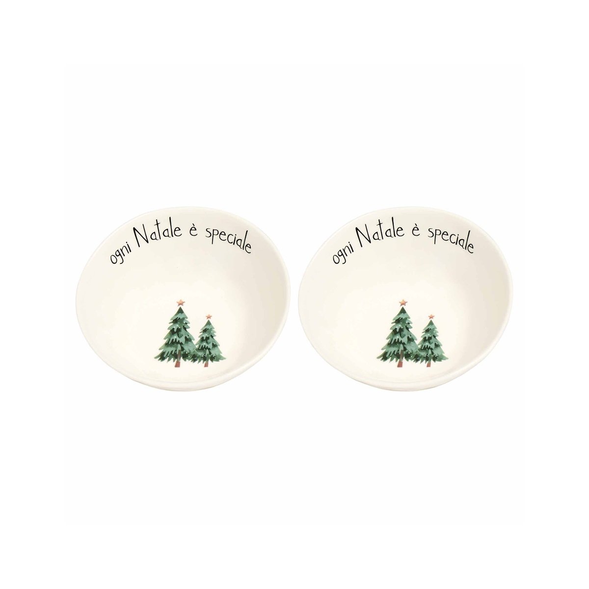 Set 2 Ciotole in Grès Serigrafata - Ogni Natale è Speciale