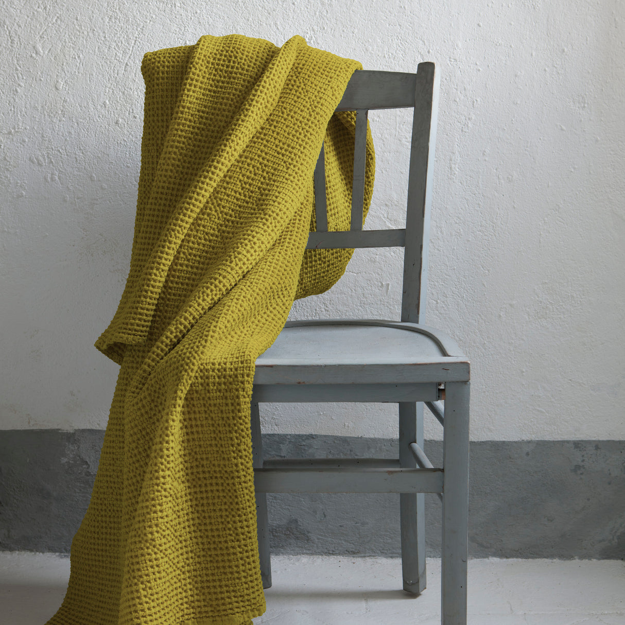 Copriletto a Nido D'Ape StoneWashed in Cotone Riciclato Tinta Unita - Maia Recycle