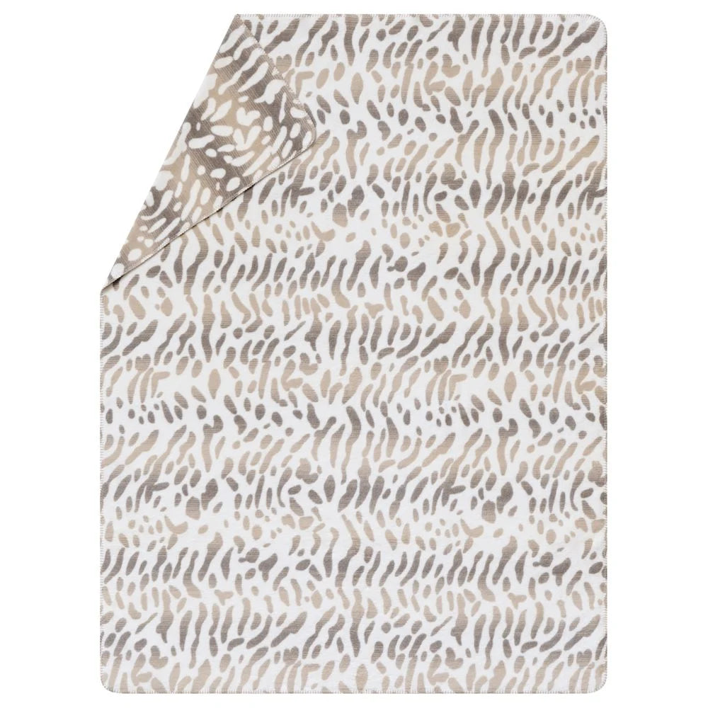 Coperta in Velluto di Cotone Fantasia - Snow Leopard